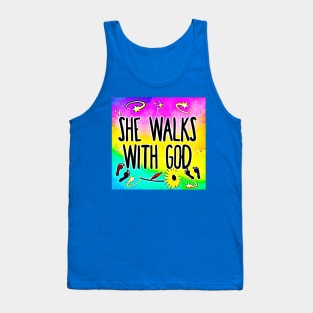 She Walks with God (text) Tank Top